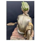 C. M. Russell Signed Bronze Sculpture Girl on Boat