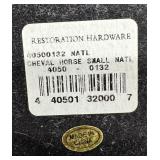 Restoration Hardware Cheval Horse Small Sculpture on Black Base