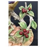 Andrea by Sadek Parula Warbler Porcelain Bird Figurine with Flowers and Berries