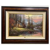 Thomas Kinkade A Peaceful Retreat Framed Canvas Signed Limited Edition Gallery Print