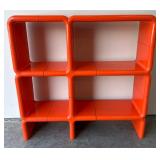 Umbro Modular Orange Plastic Cube Shelf Unit By Kay Leroy Ruggles, 1970