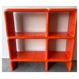 Umbro Modular Orange Plastic Cube Shelf Unit By Kay Leroy Ruggles, 1970