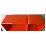 Umbro Modular Orange Plastic Cube Shelf Unit By Kay Leroy Ruggles, 1970