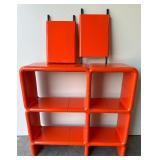 Umbro Modular Orange Plastic Cube Shelf Unit By Kay Leroy Ruggles, 1970