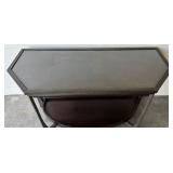 Contemporary Glass Top Console Table with Lower Shelf