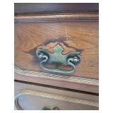 Antique Victorian Walnut Step Back Dresser with Ornate Carvings