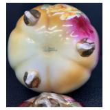 Antique Hand Painted Nippon Squash Shaped Biscuit Jar with Floral Design