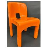 Vintage Kartell 860 Orange Plastic Chair by Prof Joe Colombo, Made in Italy