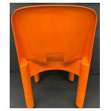 Vintage Kartell 860 Orange Plastic Chair by Prof Joe Colombo, Made in Italy
