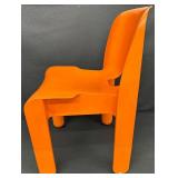 Vintage Kartell 860 Orange Plastic Chair by Prof Joe Colombo, Made in Italy