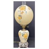 Vintage Victorian Hand Painted Yellow Rose Gone with the Wind Lamp