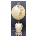 Vintage Victorian Hand Painted Yellow Rose Gone with the Wind Lamp