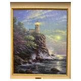 Thomas Kinkade Split Rock Light Lighthouse Landmarks I Framed Canvas Print