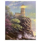 Thomas Kinkade Split Rock Light Lighthouse Landmarks I Framed Canvas Print