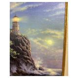 Thomas Kinkade Split Rock Light Lighthouse Landmarks I Framed Canvas Print
