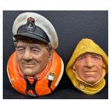 Pair of Bossons England Chalkware Characters-Coxswain & Fisherman Busts