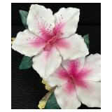 Porcelain Lily Flower Figurine with Tree Branch Base