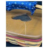 Longaberger Handwoven 1998 All American Collection Pie Basket with Heart Lid, Liner and Padded Handle
