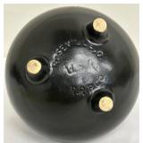 Roseville Black Pottery Cauldron Planter with Handles and Tripod Legs