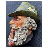 Pair of Vintage Bossons Chalkware Wall Head Plaques