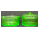 Vintage Hazel-Atlas Green Uranium Glass Stacking Glass Bowls