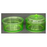 Vintage Hazel-Atlas Green Uranium Glass Stacking Glass Bowls