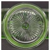 Vintage Hazel-Atlas Green Uranium Glass Stacking Glass Bowls
