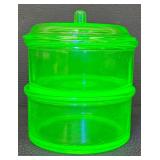 Vintage Hazel-Atlas Green Uranium Glass Stacking Glass Bowls