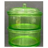 Vintage Hazel-Atlas Green Uranium Glass Stacking Glass Bowls