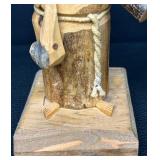 Hand-Carved Wooden Figurine by Antonio Ortega 1999