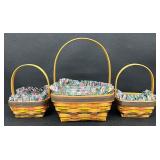 Longaberger Easter Basket Set with Liners and Serving Tray Liner