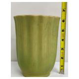 Roseville Pottery Green Glazed Ribbed Plant Pot - 80-6