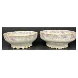 7-Piece Antique PM Bavaria Floral Porcelain Serving Set with Covered Bowls and Gravy Boat