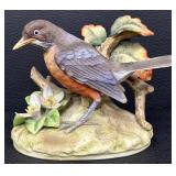 Andrea by Sadek Robin Porcelain Figurine with Flowers