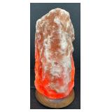 Himalayan Crystal Salt Lamp with Hardwood Base, New