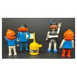 Vintage Playmobil Scuba Diver and Crew Figures with Buoy and Flag