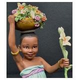 Thomas Blackshear Ebony Visions The Flower Girl Limited Edition Figurine- #37026 with Box
