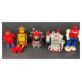 Fun and Unique Grouping of 5 Vintage and Modern Robots Assorted Lot