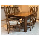 Vintage Drexel Heritage Furnishings Dining Table with 8 Chairs