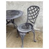 3-Piece Lightweight Cast Metal Patio Bistro Set with Table and 2 Chairs