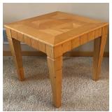 Maple Accent Table with Geometric Top