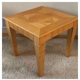 Maple Accent Table with Geometric Top