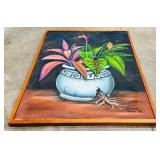 Armando Rivero Signed Canvas Painting 1995 Framed 35 x 30 Inch Wall Art