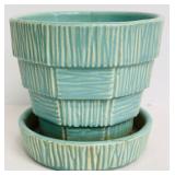 Set of Vintage Green McCoy Planters and Bowls