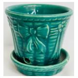 Set of Vintage Green McCoy Planters and Bowls