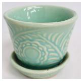 Set of Vintage Green McCoy Planters and Bowls