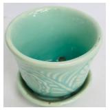 Set of Vintage Green McCoy Planters and Bowls