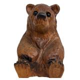 Brion 1999 Hand-Carved Wooden Bear Sculpture, 8.5 Inches Tall