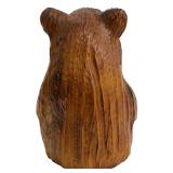Brion 1999 Hand-Carved Wooden Bear Sculpture, 8.5 Inches Tall