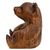 Brion 1999 Hand-Carved Wooden Bear Sculpture, 8.5 Inches Tall